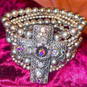 🌈⛪️Jeweled Cross Bracelet💎🌈